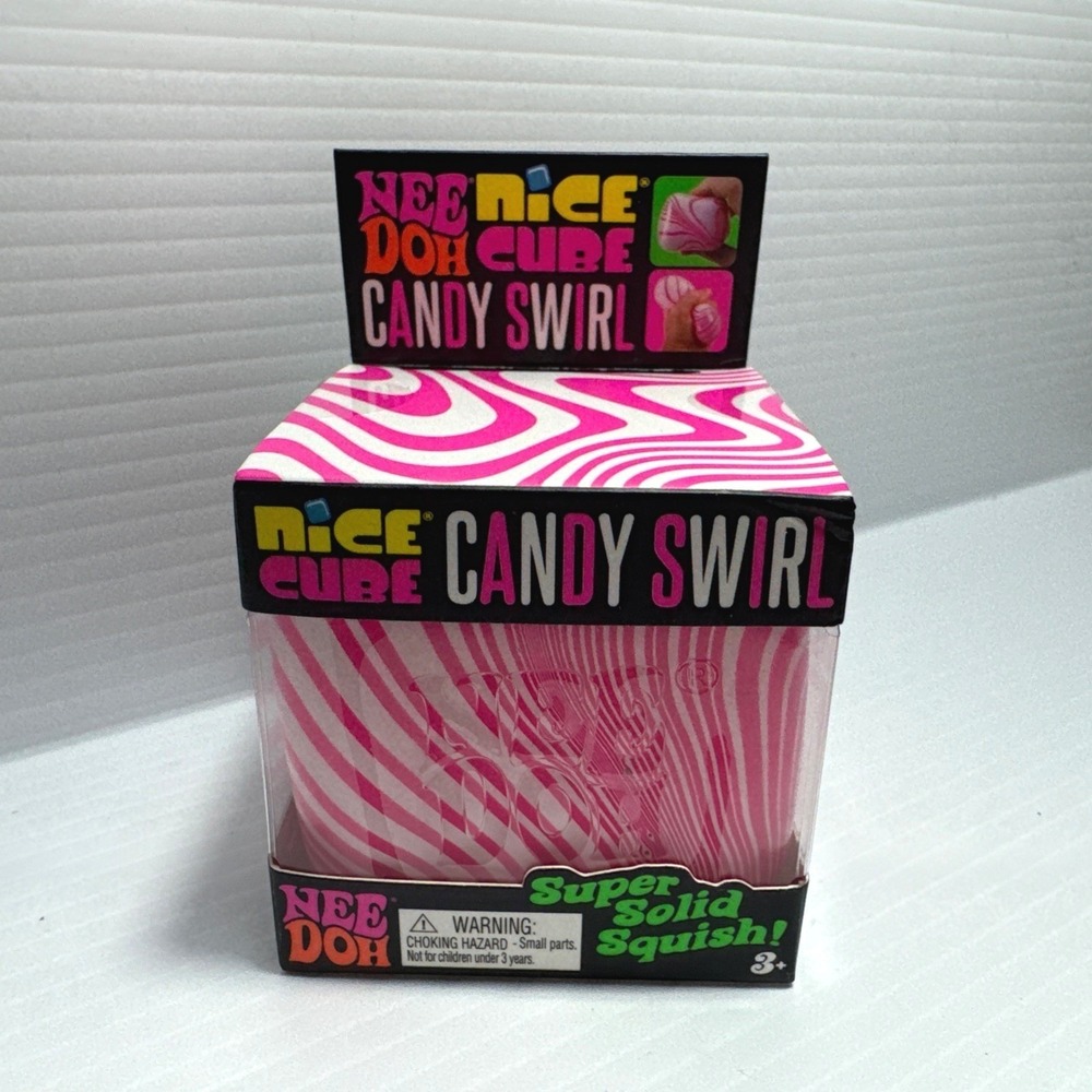 Nee Doh Nice Cube Candy Swirl Super Solid Squish NIB